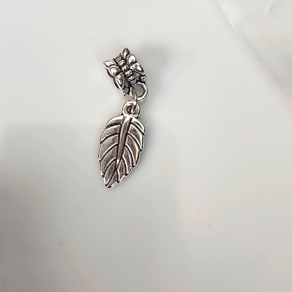 Leaf Charm for European Style Bracelets Fits Pandora Systems